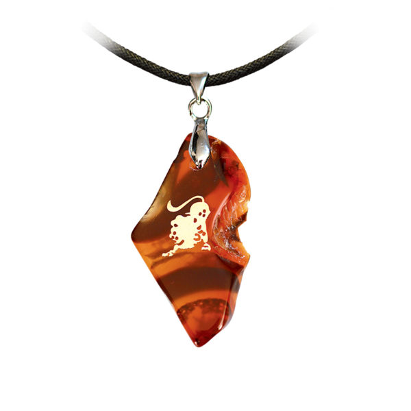 Pendentif pierre précieuse Agate - Signe horoscope Lion - Shop Spirituel