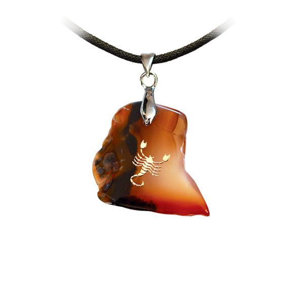 Pendentif agate signe astrologique Scorption - Shop Spirtiuel