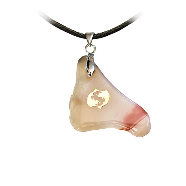 Pendentif Agate signe astrologique Poissons - Shop Spirituel