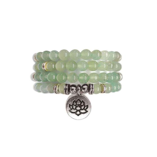 Bracelet Mala de pierres précieuses Perles d'Aventurine Verte Shop Spirituel