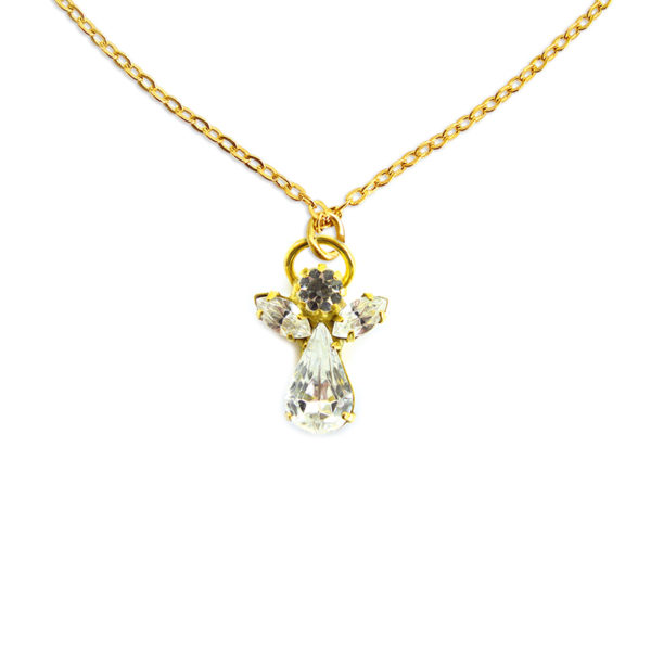 Collier ange en cristal avril pierre precieuse Cristal de roche Shop Spirituel