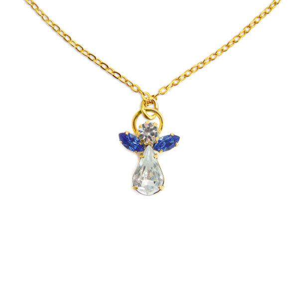 Collier d'ange en cristal septembre pierre precieuse Saphir Shop Spirituel