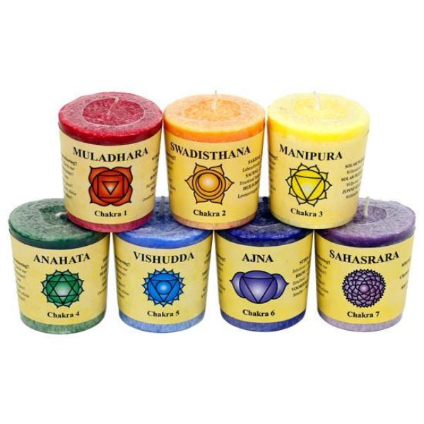 Coffret cadeau bougies votives parfumées - 7 chakras