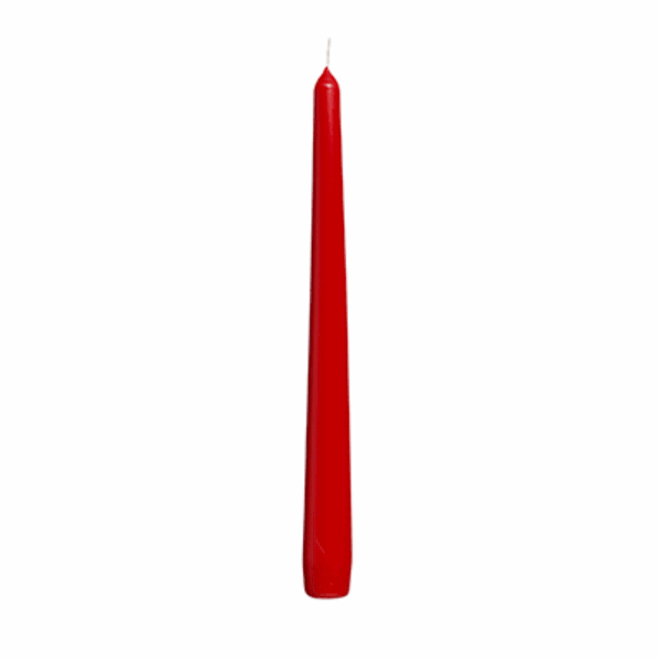 Bougie gothique rouge 24 cm - 12 pièces - Shop Spirituel Web