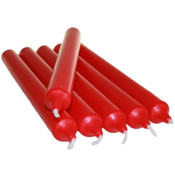 Bougie gothique rouge 21 cm - 6 pièces - Shop Spirituel Web