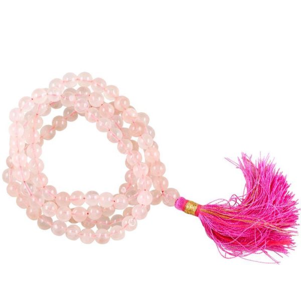 Bracelet Mala Quartz Rose 108 perles Shop Spirituel