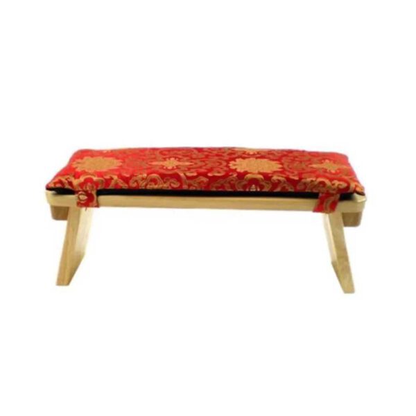 Coussin de banc de méditation lotus rouge/doré - Shop Spirituel