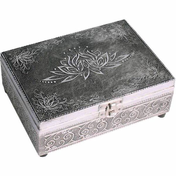 Coffret - Boîte pour tarot en aluminium - Lotus - Shop Spirituel