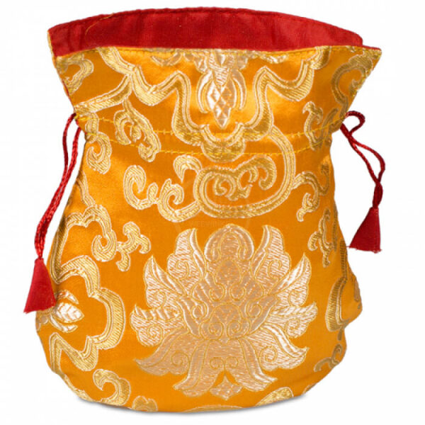 Pochette / bourse pour cartes Tarot - Lotus en orange - Shop Spirituel