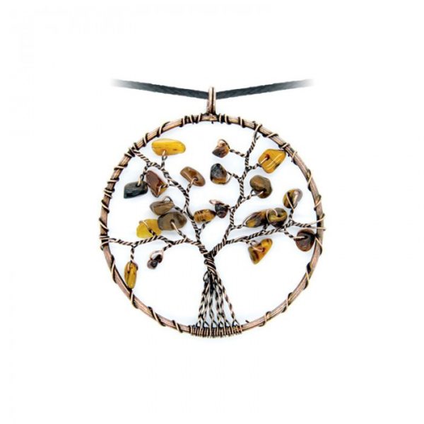 Collier arbre de vie en Oeil-de-tigre Shop Spirituel