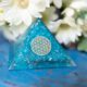 Pyramide d'Orgonite Topaze Bleue - Fleur de Vie - Shop Spirituel 2
