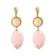 Boucles d'oreilles clips  -  pierres précieuses de quartz rose et de citrine Shop Spirituel