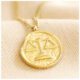 Collier signe astrologique Balance • acier inoxydable plaqué or 14 ct - 1